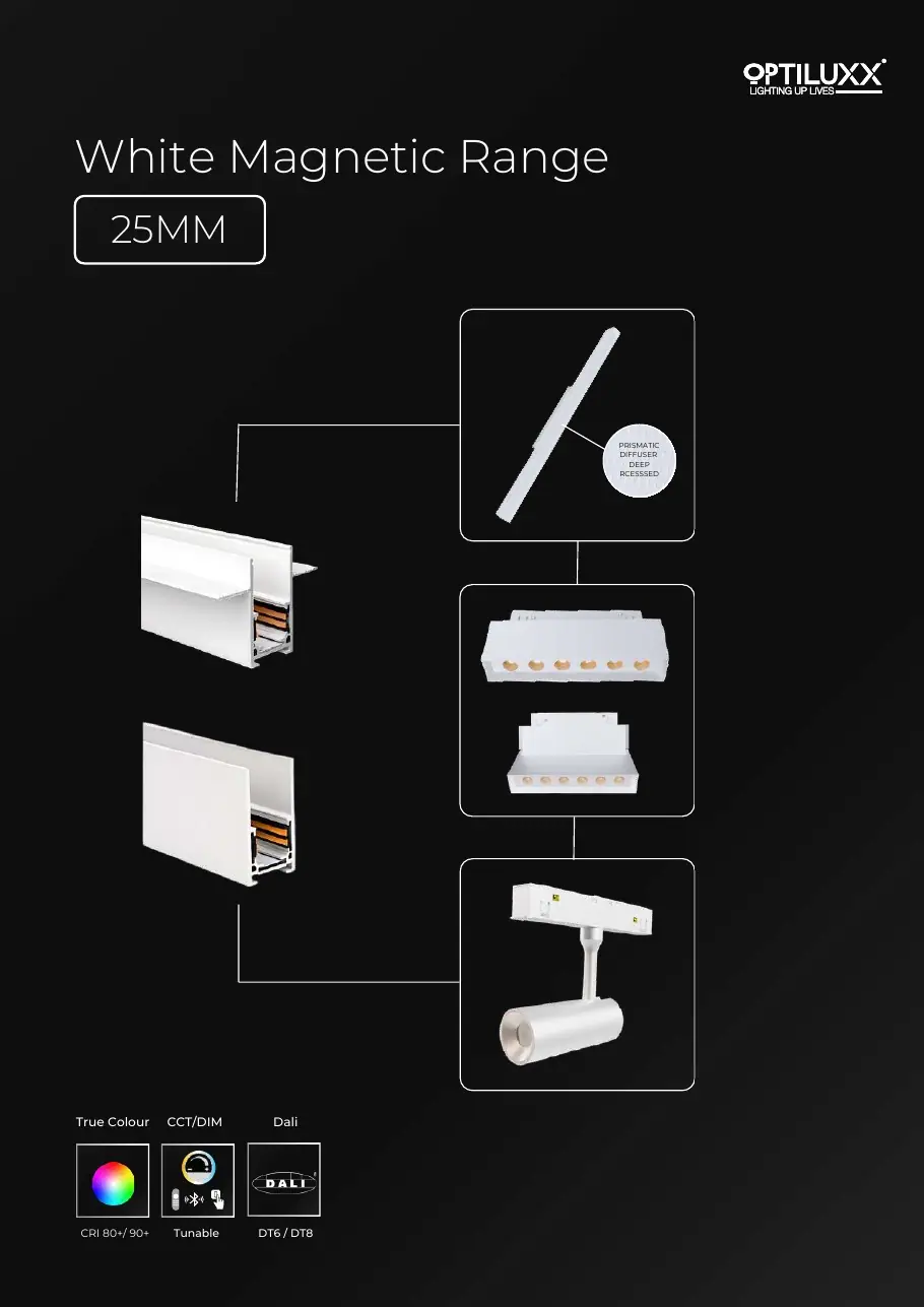 Magnetic Track 25mm – White