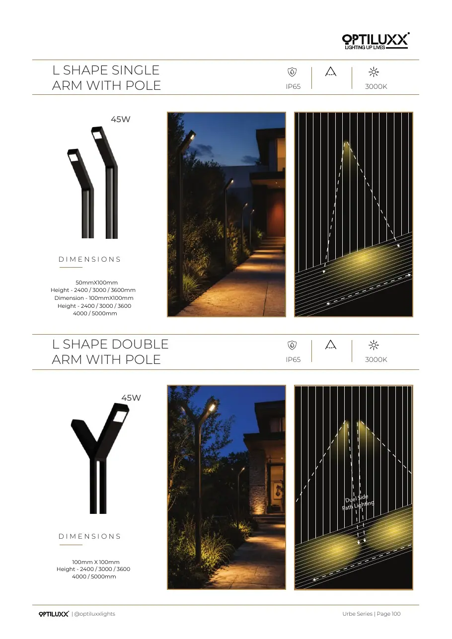 L-Shape Single & Double Arm Pole