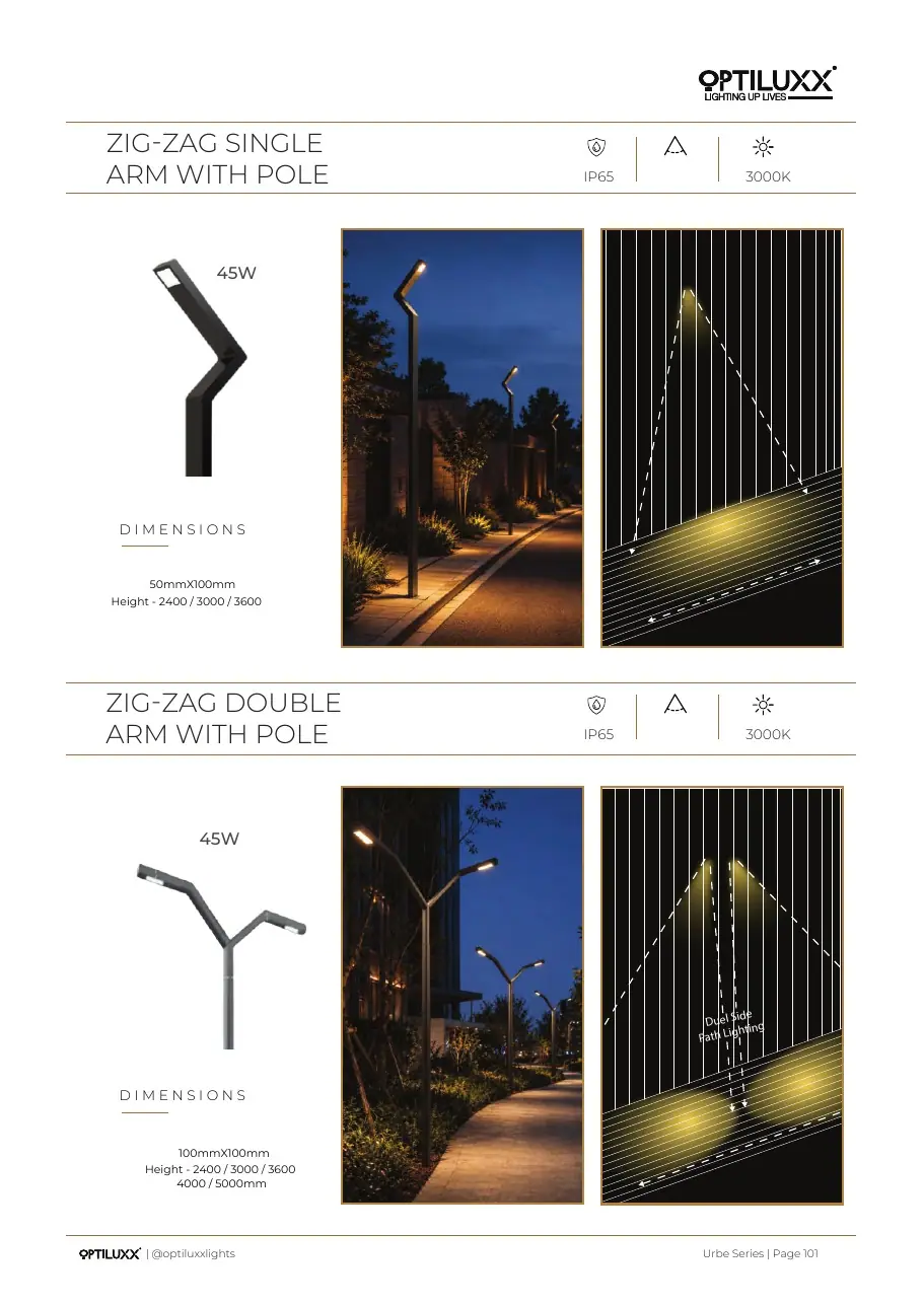 Zig-Zag Single & Double Arm Pole